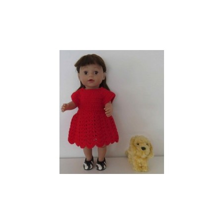 gehaakte jurk rood baby born 43cm