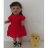 gehaakte jurk rood baby born 43cm