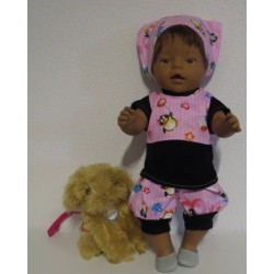 liefbroek setje roze pinguins baby born 43cm