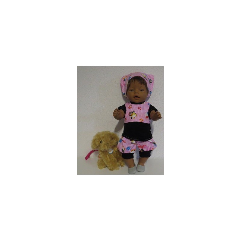 liefbroek setje roze pinguins baby born 43cm