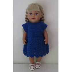 gehaakte jurk blauw baby born 43cm