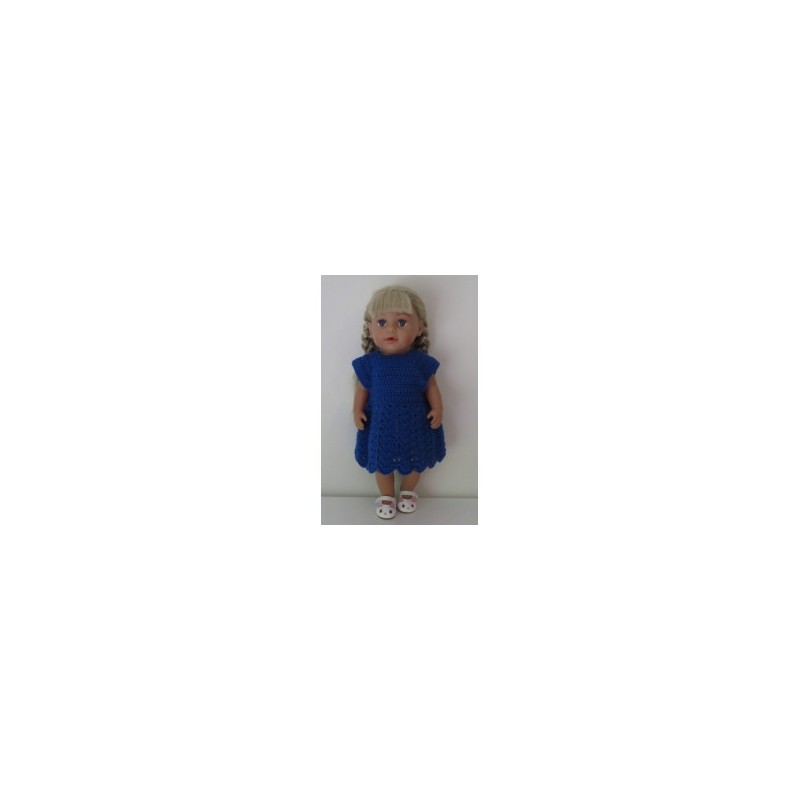 gehaakte jurk blauw baby born 43cm