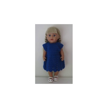 gehaakte jurk blauw baby born 43cm