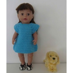 gehaakte midden blauw jurk baby born 43cm