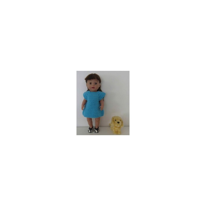 gehaakte midden blauw jurk baby born 43cm