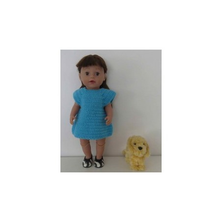 gehaakte midden blauw jurk baby born 43cm