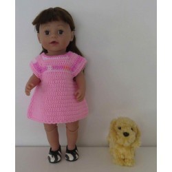 gehaakte jurk roze baby born 43cm