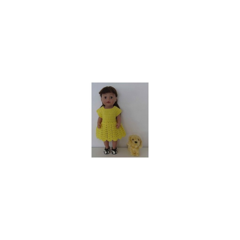 gehaakte jurk geel baby born 43cm