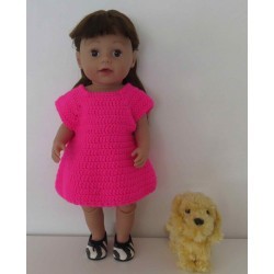 gehaakte jurk hard roze baby born 43cm