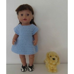 gehaakte jurk blauw baby born 43cm