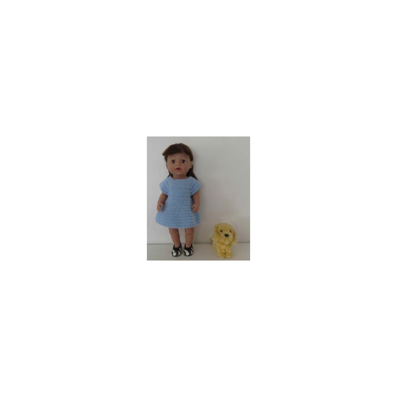 gehaakte jurk blauw baby born 43cm