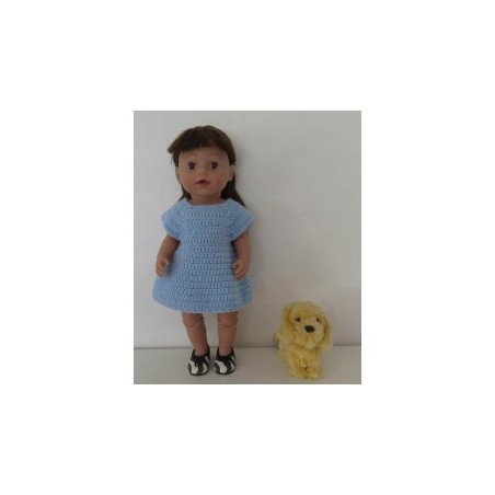 gehaakte jurk blauw baby born 43cm