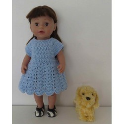 gehaakte jurk blauw baby born 43cm