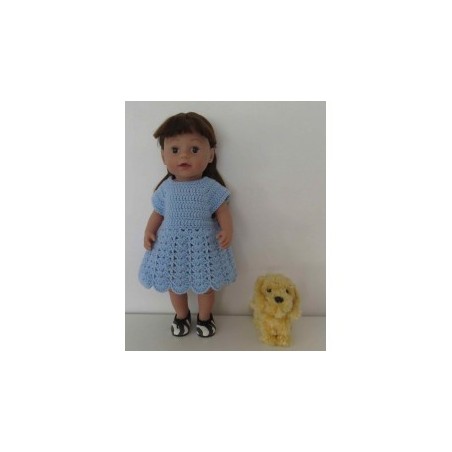 gehaakte jurk blauw baby born 43cm