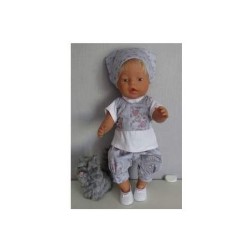 liefbroek setje grijs matroeska baby born 43cm