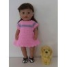 gehaakte jurk roze met lila baby born 43cm