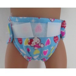 luier hello kitty blauw hartjes baby born 43cm
