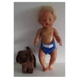 luier donker blauw baby born 43cm