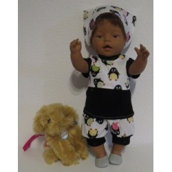 liefbroek setje wit pinguins baby born 43cm