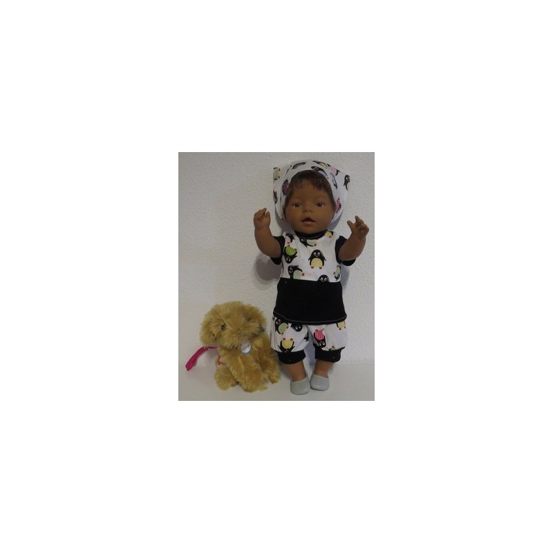 liefbroek setje wit pinguins baby born 43cm