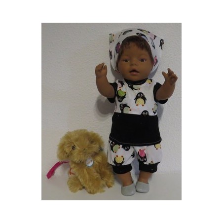 liefbroek setje wit pinguins baby born 43cm