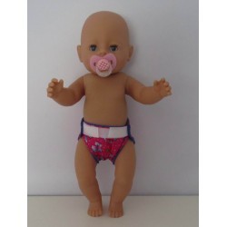 luier hard roze met bloemen  baby born 43cm