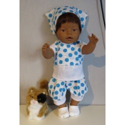 liefbroek setje blauw polka dots baby born 43cm