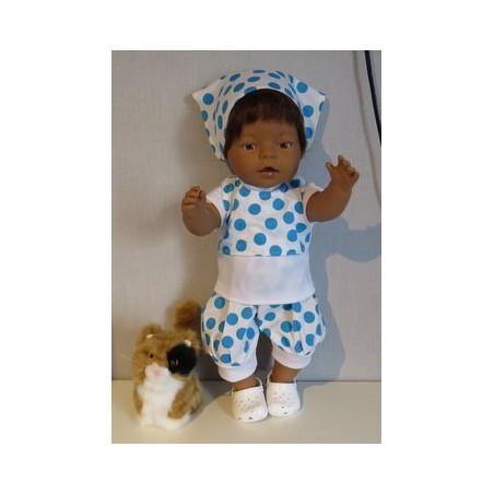 liefbroek setje blauw polka dots baby born 43cm