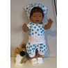 liefbroek setje blauw polka dots baby born 43cm