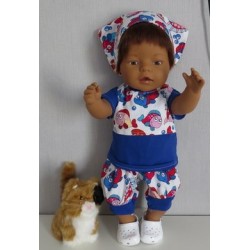 liefbroek setje vissen blauw baby born 43cm