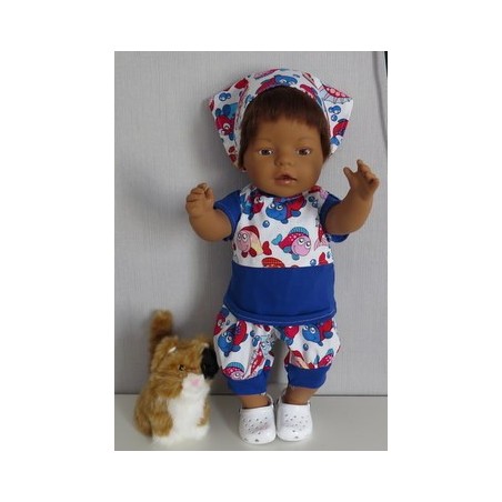 liefbroek setje vissen blauw baby born 43cm