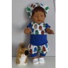 liefbroek setje blauw katten baby born 43cm