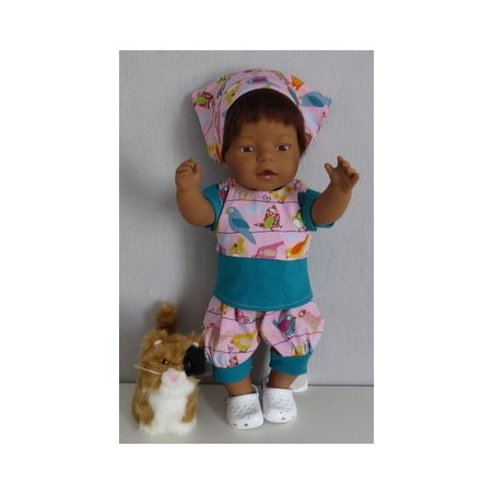 liefbroek setje roze vogels baby born 43cm