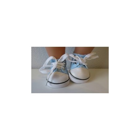 sneakers aqua blauw met stippen baby born 43cm