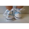 sneakers aqua blauw met stippen baby born 43cm