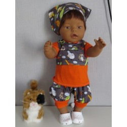 liefbroek setje grijs vogels baby born 43cm