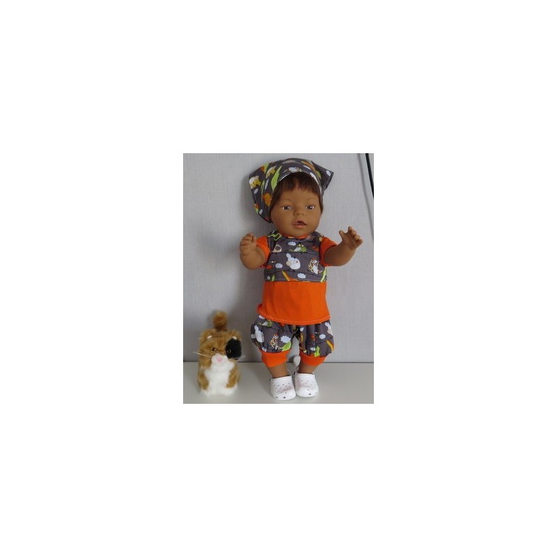 liefbroek setje grijs vogels baby born 43cm
