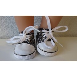 sneakers zwart met stippen baby born 43cm