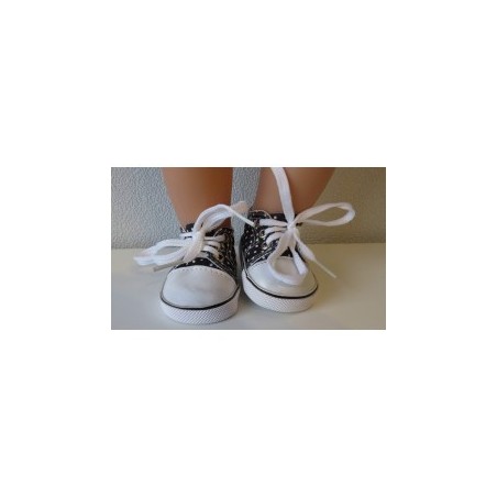 sneakers zwart met stippen baby born 43cm