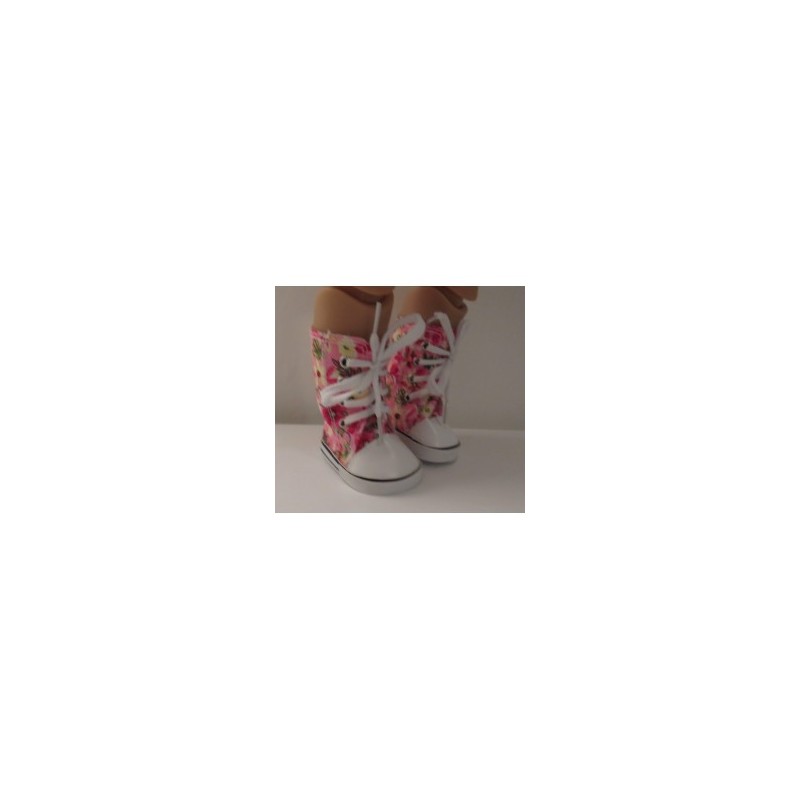 hoge sneakers roze gebloemd baby born 43cm