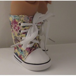 hoge sneakers geel gebloemd baby born 43cm
