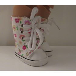 hoge sneakers wit gebloemd baby born 43cm