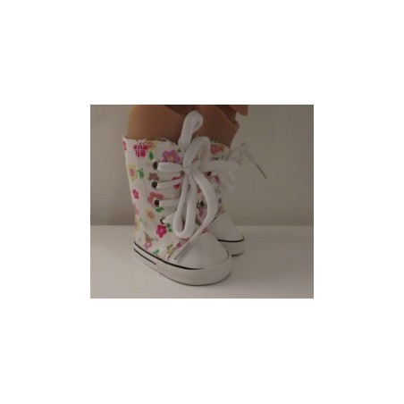 hoge sneakers wit gebloemd baby born 43cm