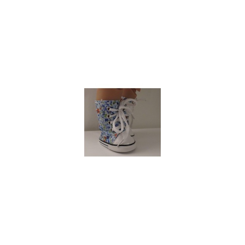 hoge sneakers blauw gebloemd baby born 43cm