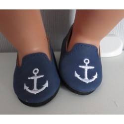 schoentjes blauw met anker baby born 43cm