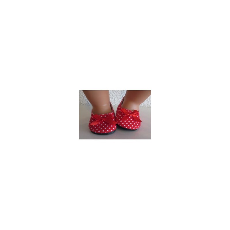 schoentjes rood stippen met strikje rood baby born 43cm