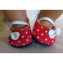 schoentjes rood stippen met strikje wit baby born 43cm