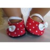 schoentjes rood stippen met strikje wit baby born 43cm