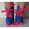 glitter rollerskates donker blauw baby born 43cm