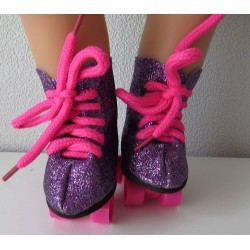 glitter rollerskates paars  baby born 43cm